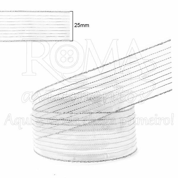 fita metalizada prata 062389